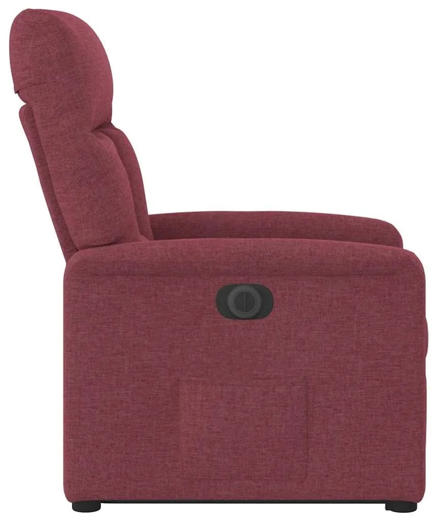 Poltrona reclinável elevatória elétrica tecido vermelho-tinto