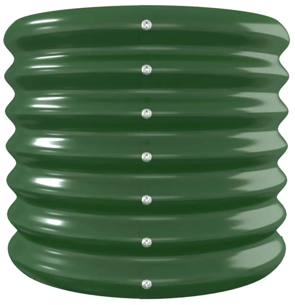 Canteiro elevado jardim 260x40x36 cm aço revestido a pó verde