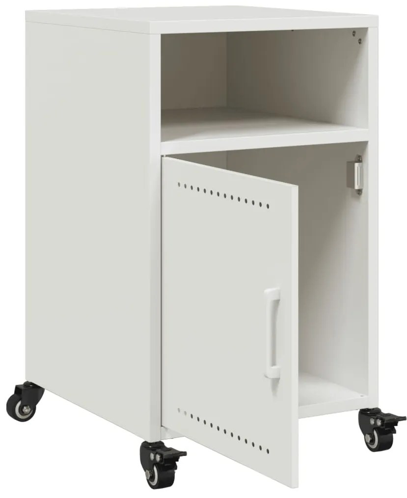 Mesas de cabeceira 2 pcs 36x39x59 cm aço branco