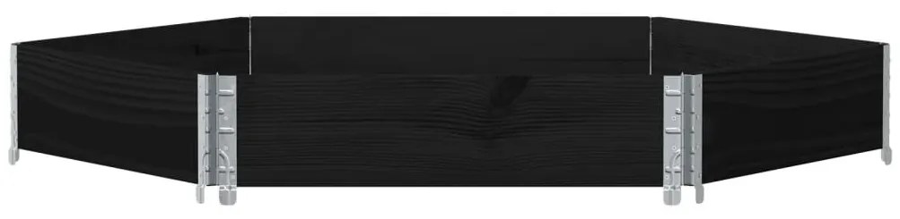 Canteiro elevado hexagonal 160x160 cm pinho maciço preto