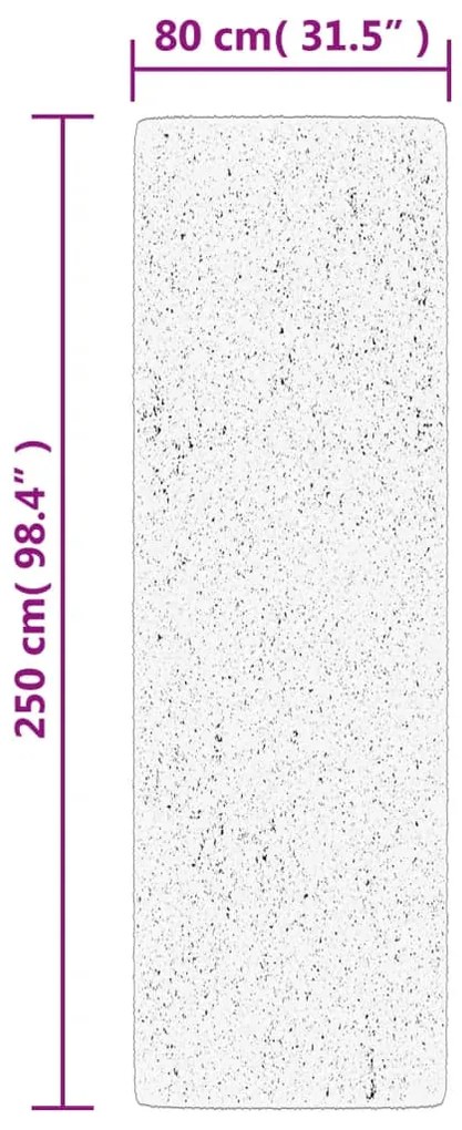 Tapete shaggy de pelo alto PAMPLONA 80x250 cm bege e antracite