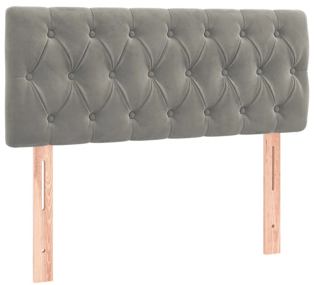 Cama boxspring com colchão 120x190 cm veludo cinzento-claro