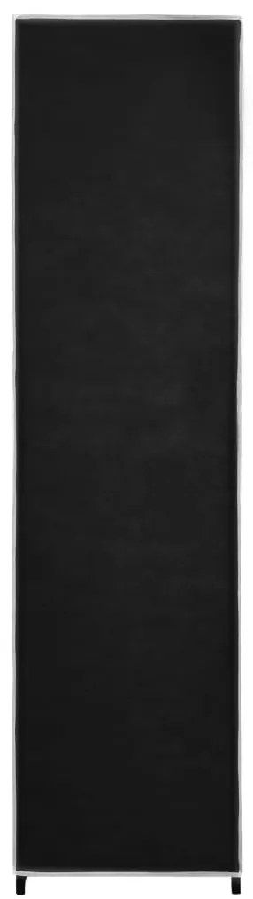 Roupeiro com 4 compartimentos 175x45x170 cm preto