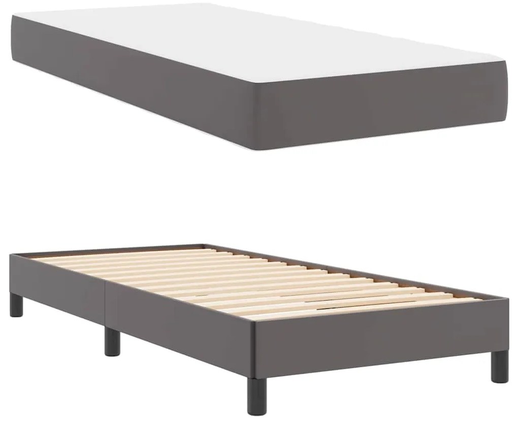 Cama Outros Cinzeto 100 x 200 cm Couro sintético