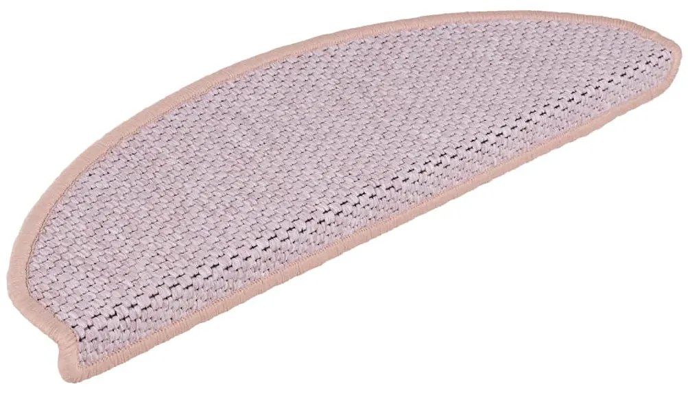 Tapetes escada adesivos aspeto sisal 15 pcs 65x21x4 cm rosa