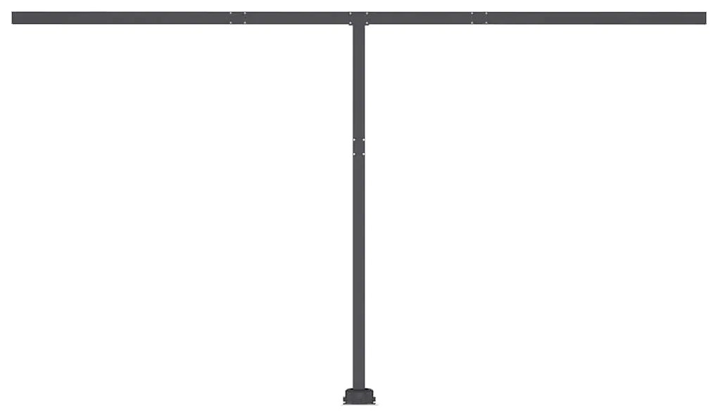 Toldo retrátil manual com LED 400x300 cm azul e branco