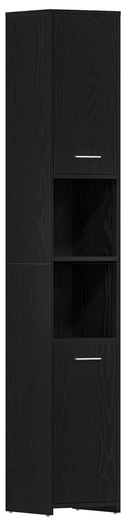Conjunto de Móveis de Casa de Banho vidaXL 4 Peças Carvalho Preto Made