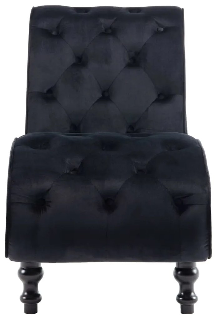 Chaise longue em veludo preto