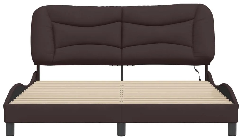 Estrutura de cama com LED sem colchão 160x200 cm tecido