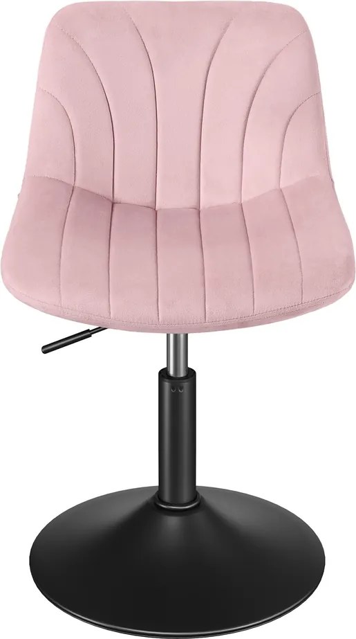 Banco para toucador com altura ajustavel 46,5 x 43 x (65,5-77,5) em veludo Rosa