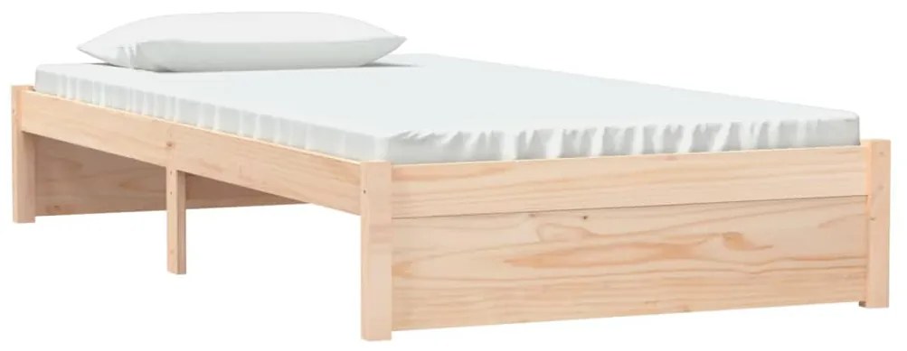 Estrutura de cama 100x200 cm madeira maciça branco