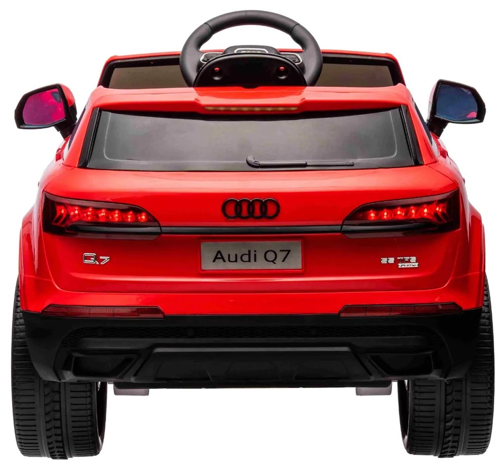 Carro elétrico para crianças Com Licença Audi Q7 12V, controlo remoto, motor 2 x 35W, luzes LED, leitor MP3 Vermelho