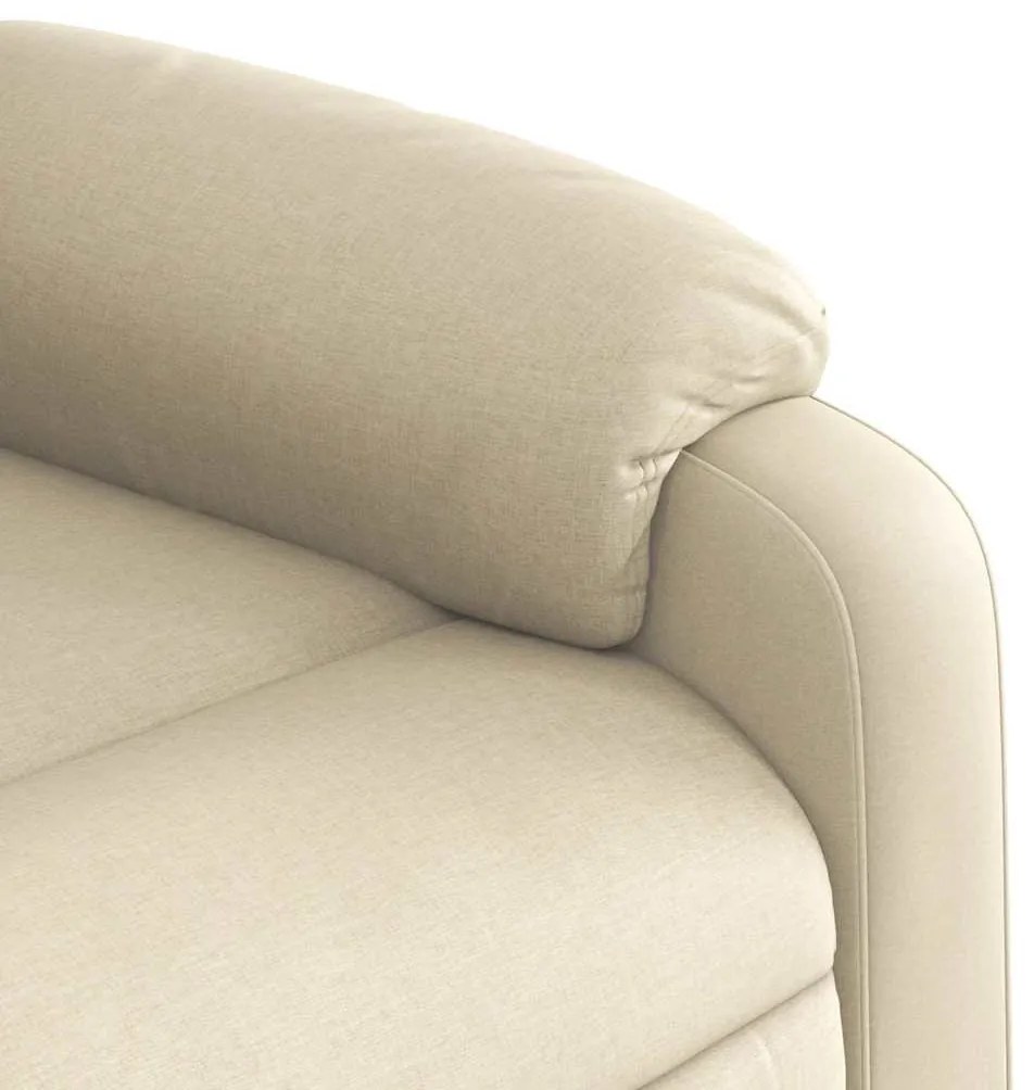 Poltrona elevatória de massagens tecido cor creme