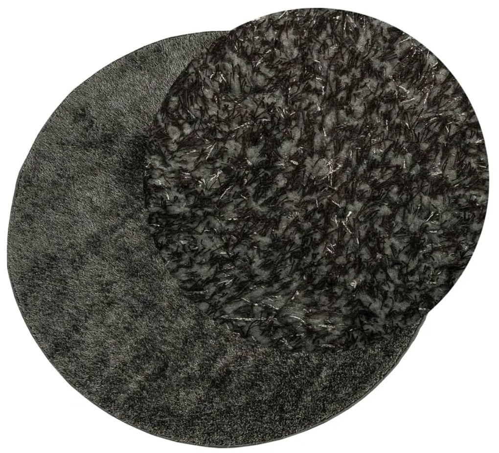 Tapete de pelo alto aspeto brilhante ISTAN Ø 200 cm antracite