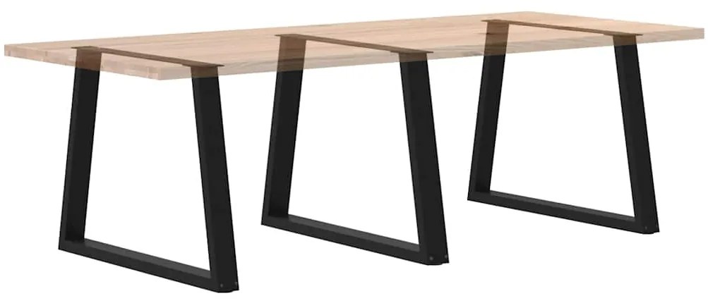 Pernas para mesa de jantar em V 3 peças, pretas, 100x(72-73,3) cm, aço