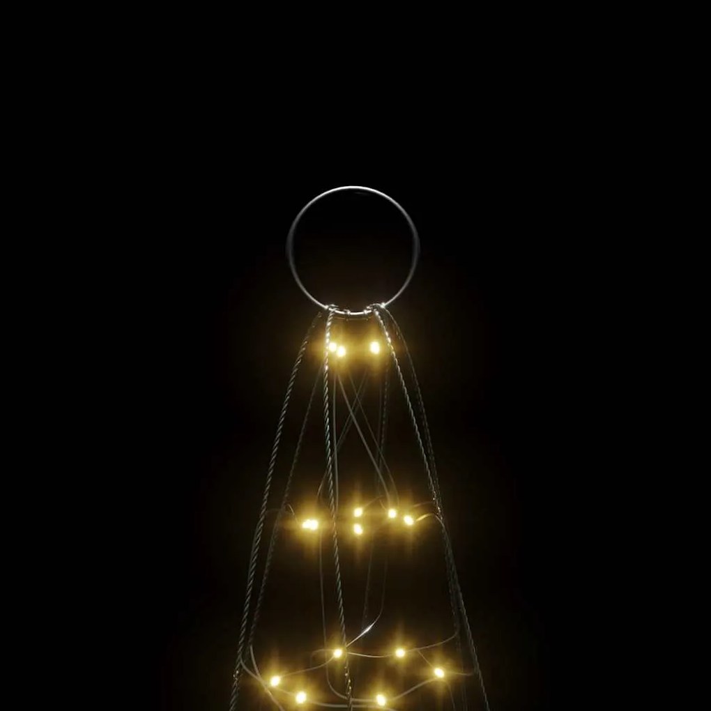 Árvore de Natal LED no mastro 200 LEDs branco quente 180 cm