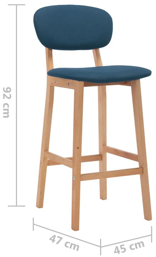 Bancos de bar 2 pcs tecido azul