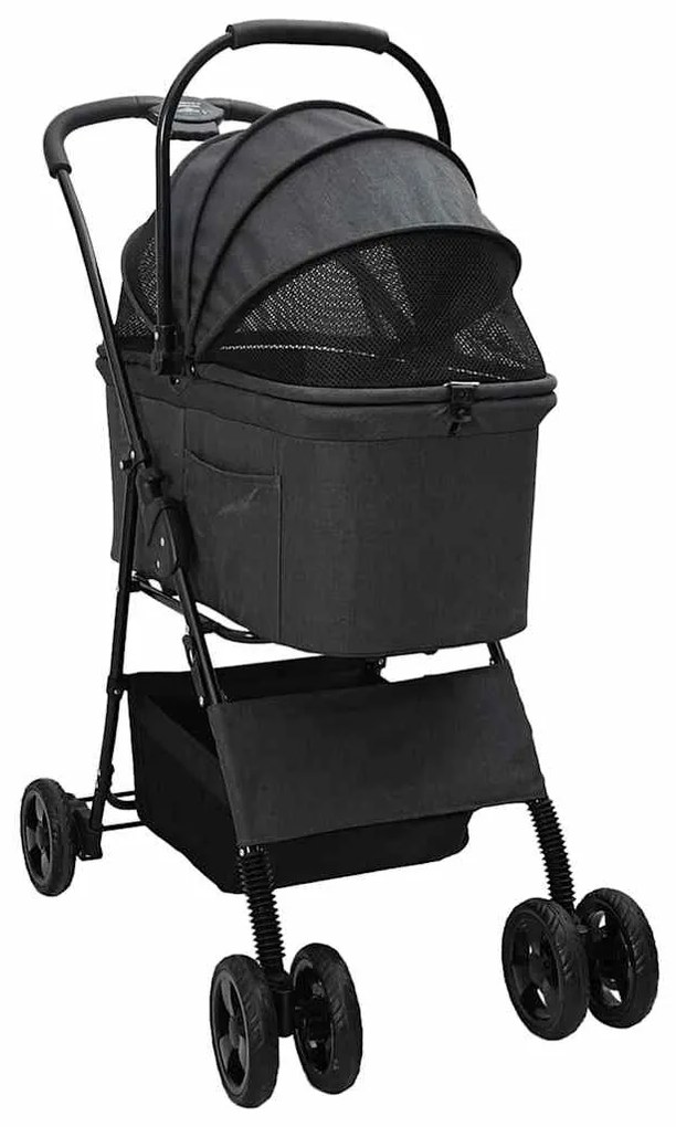 Carrinho de Pet Dobrável Preto 81 x 47 x 99 cm Tecido Oxford