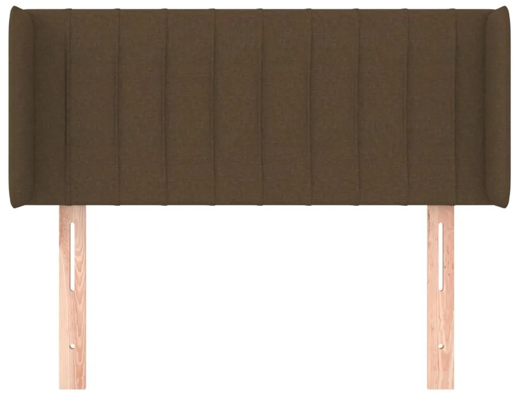 Cabeceira de cama c/ abas tecido 83x16x78/88 cm castanho