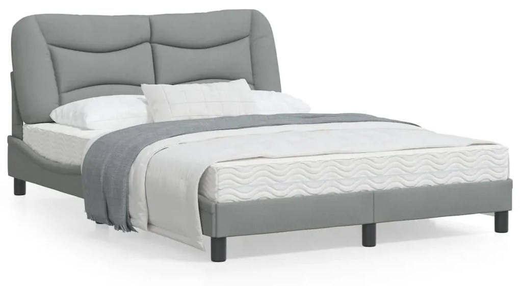 vidaXL Estrutura de cama sem colchão 120x200 cm tecido cinzento-claro