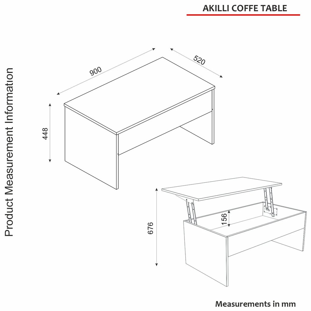 Mesa de Centro Akilli – Branco – 90x45x52 cm | Tribo Home