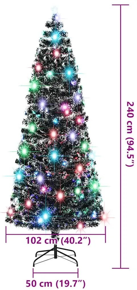 Árvore de Natal pré-iluminada c/ suporte 240 cm fibra ótica