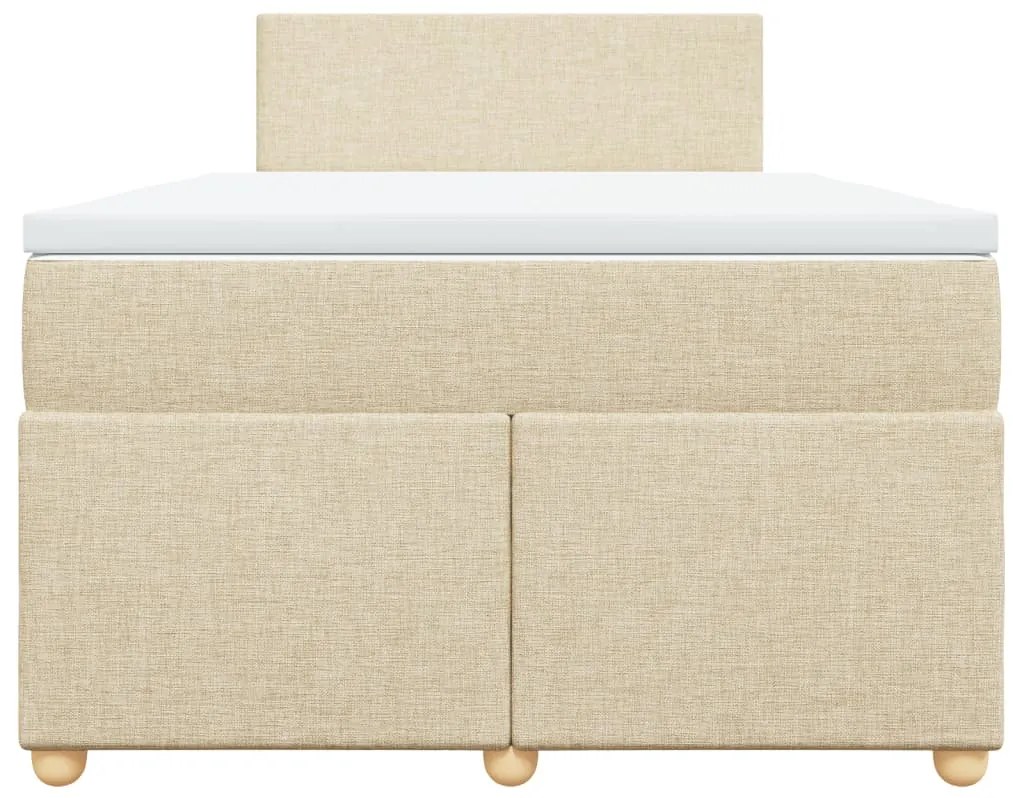 Cama boxspring com colchão 120x190 cm tecido cor creme