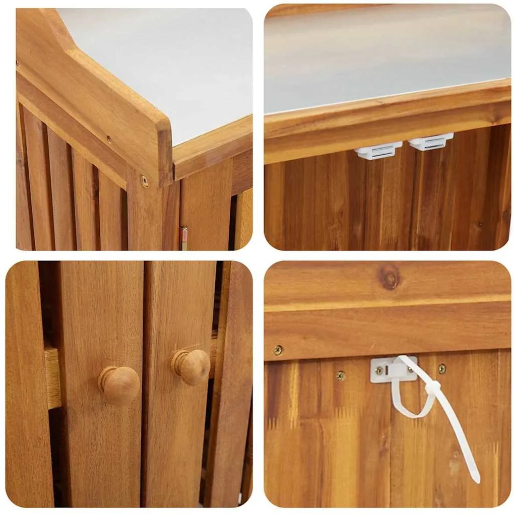 Armário de Jardim com armazenamento com porta Castanho 78 x 36.5 x 78c