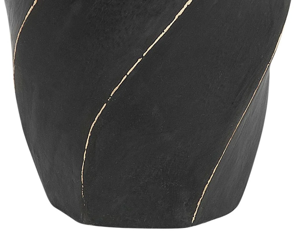 Vaso decorativo em terracota preta 38 cm LENTIA  Beliani