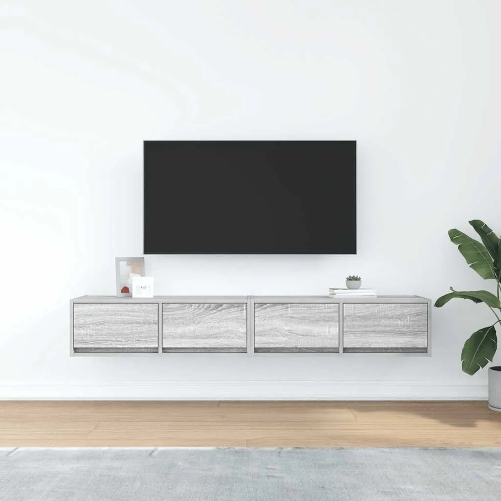 Móveis de TV 2pcs 80x31x25,5cm deriv. madeira sonoma cinzento