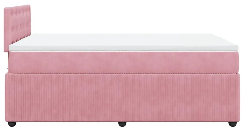 Cama boxspring com colchão 120x190 cm veludo rosa