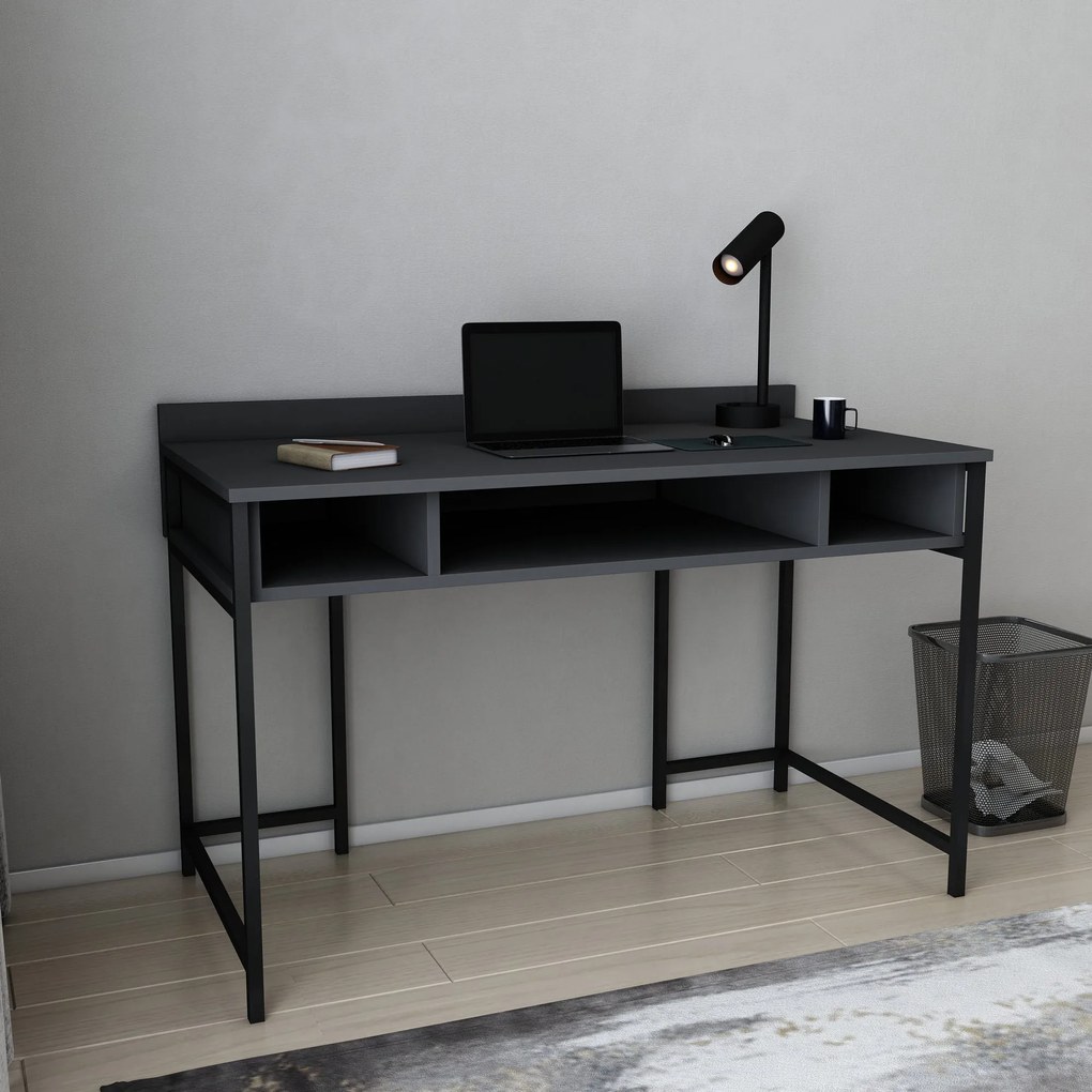 Secretária de Estudo Alma - Preto Antracite - 120x60x74,8 cm