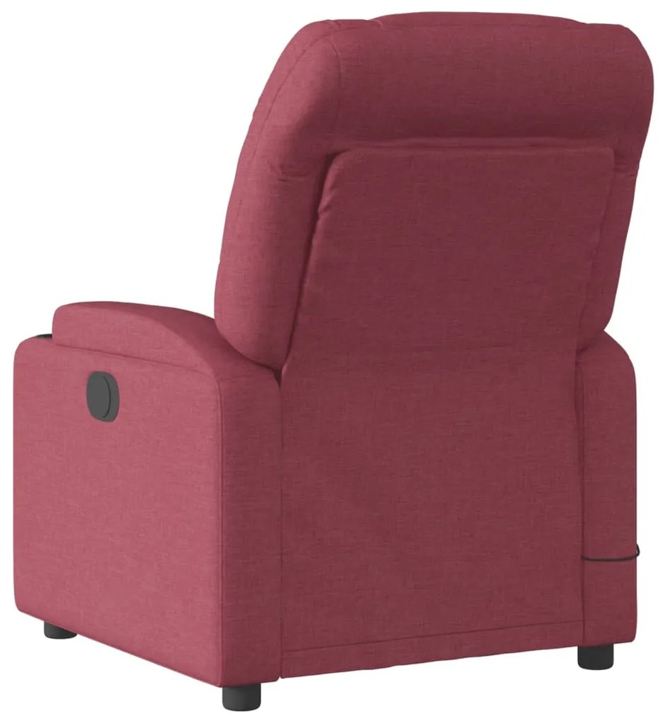 Poltrona de massagens reclinável tecido vermelho tinto