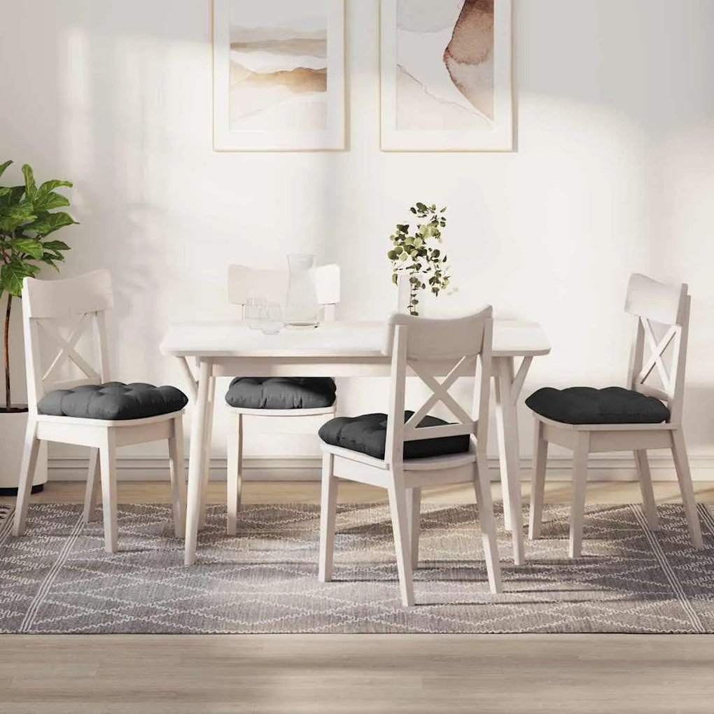 vidaXL Almofadas de Assento 4 pcs Cinza Escuro 45 x 45 cm