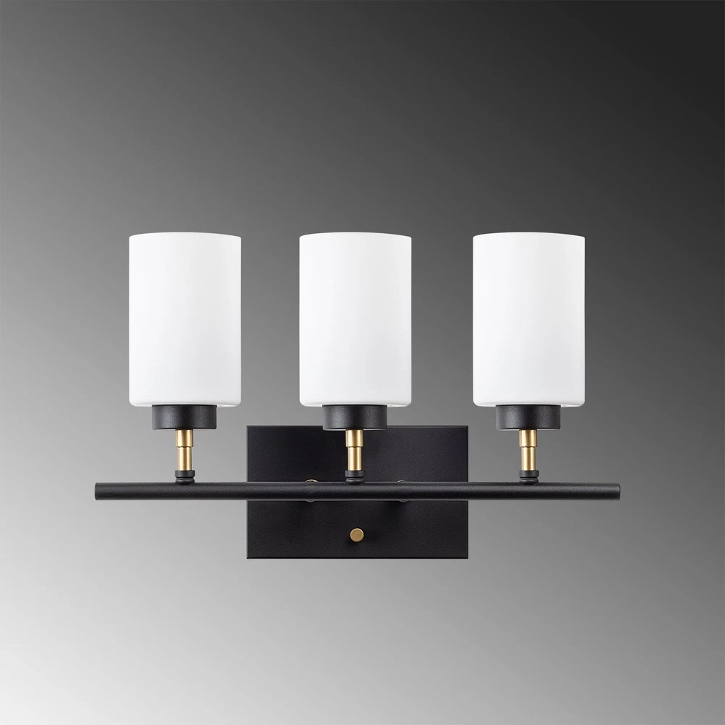 Aplique de Parede Yensuk – Preto e Dourado – 46 x 15 x 28 cm