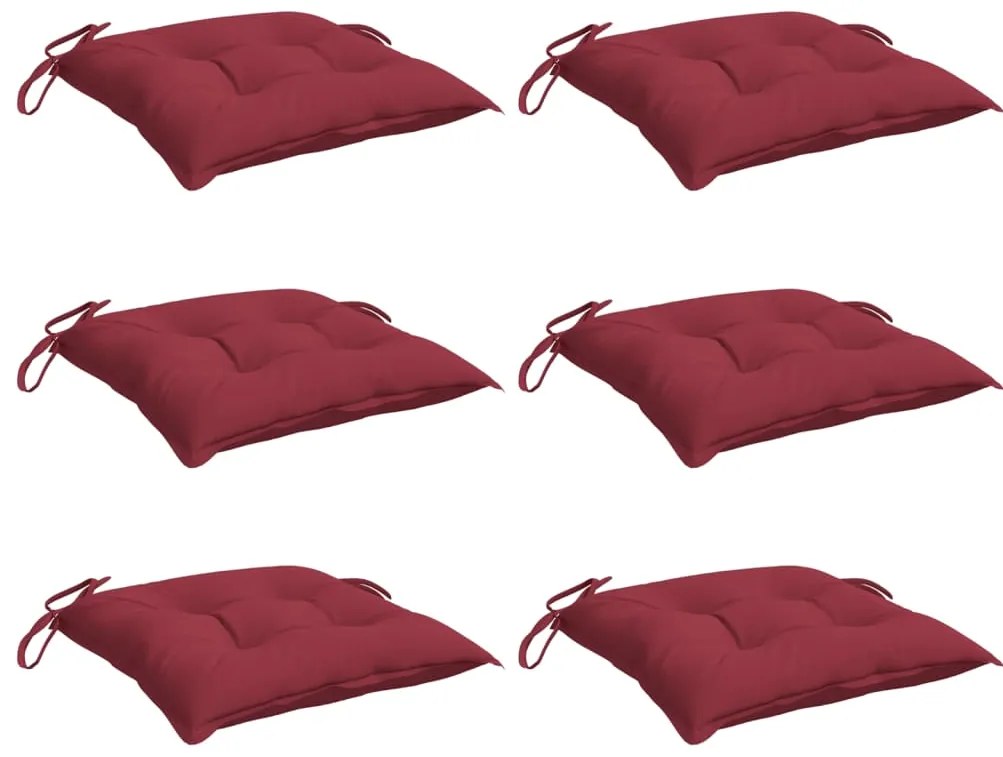 Almofadões de cadeira 6 pcs tecido oxford vermelho tinto