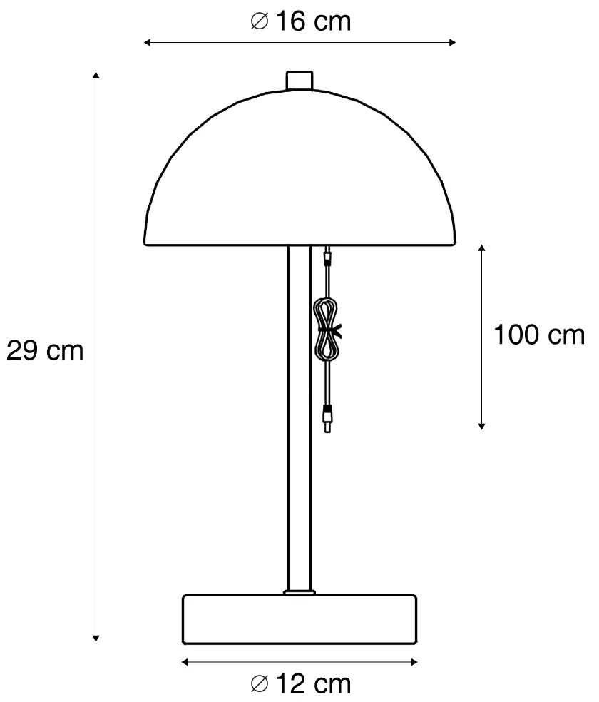 Candeeiro de Mesa Exterior Vermelho Escuro Incl. LED Regulável em 3 Níveis IP44 Recarregável - Keira Moderno