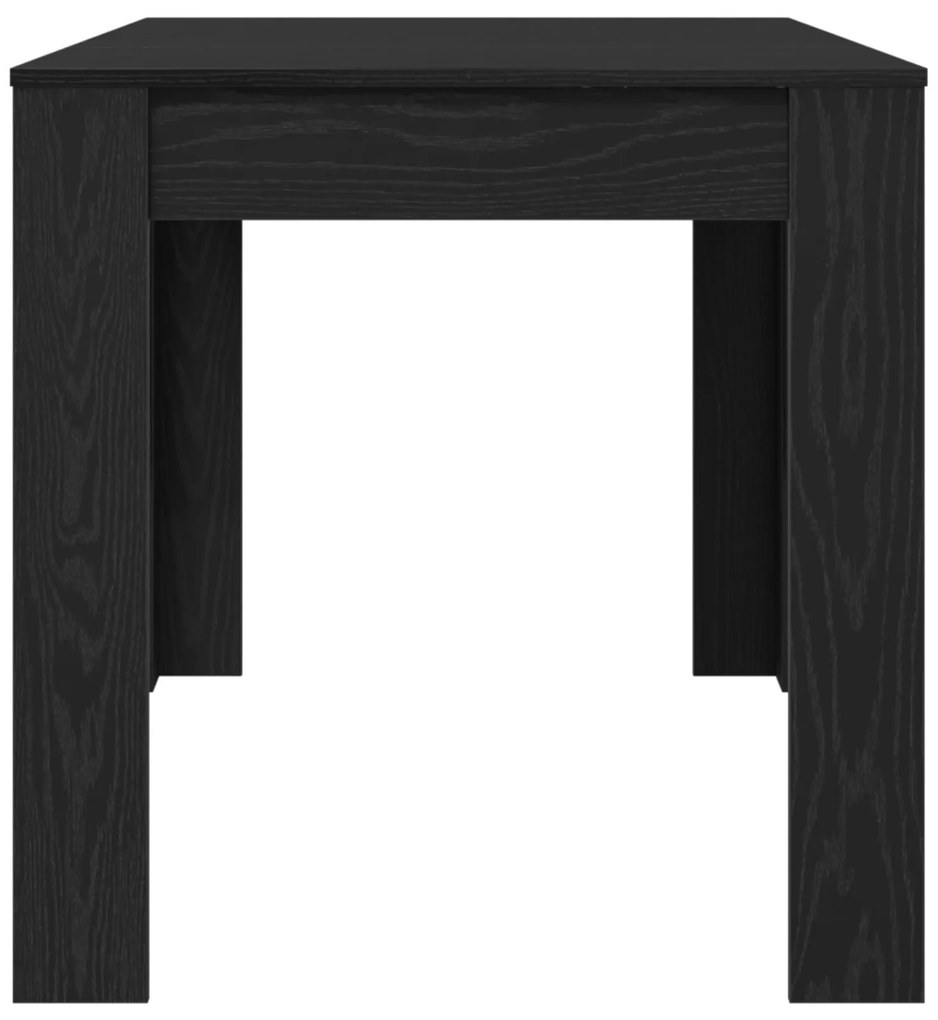 Mesa de Jantar vidaXL Preta de Carvalho 140x74,5x76 cm em Madeira Reco