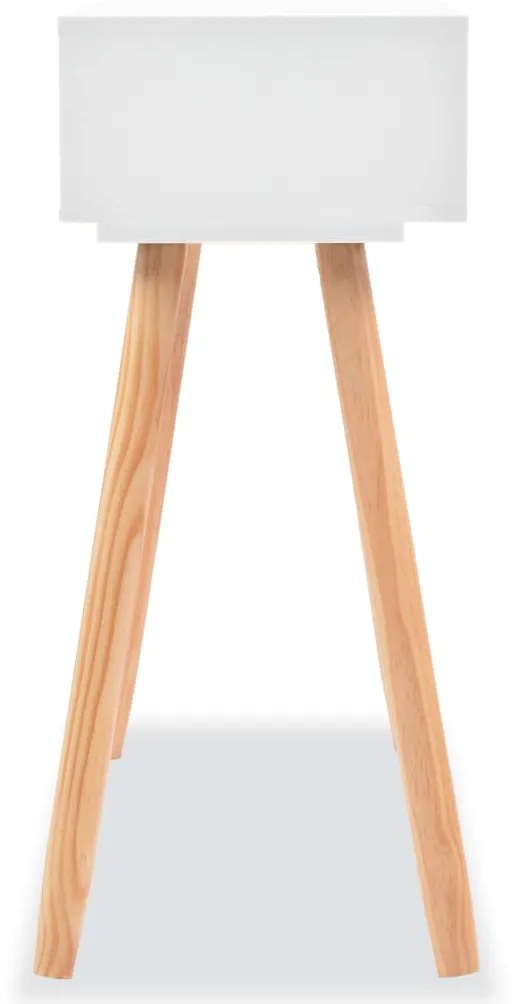 Mesa consola de pinho maciço 80x30x72 cm branco