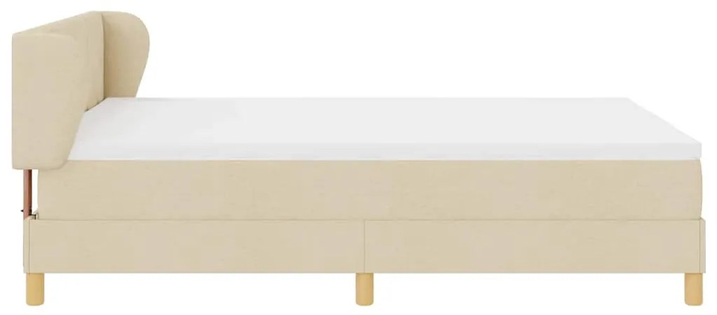 Cama Box com Colchão vidaXL Creme 160x200 cm em Tecido