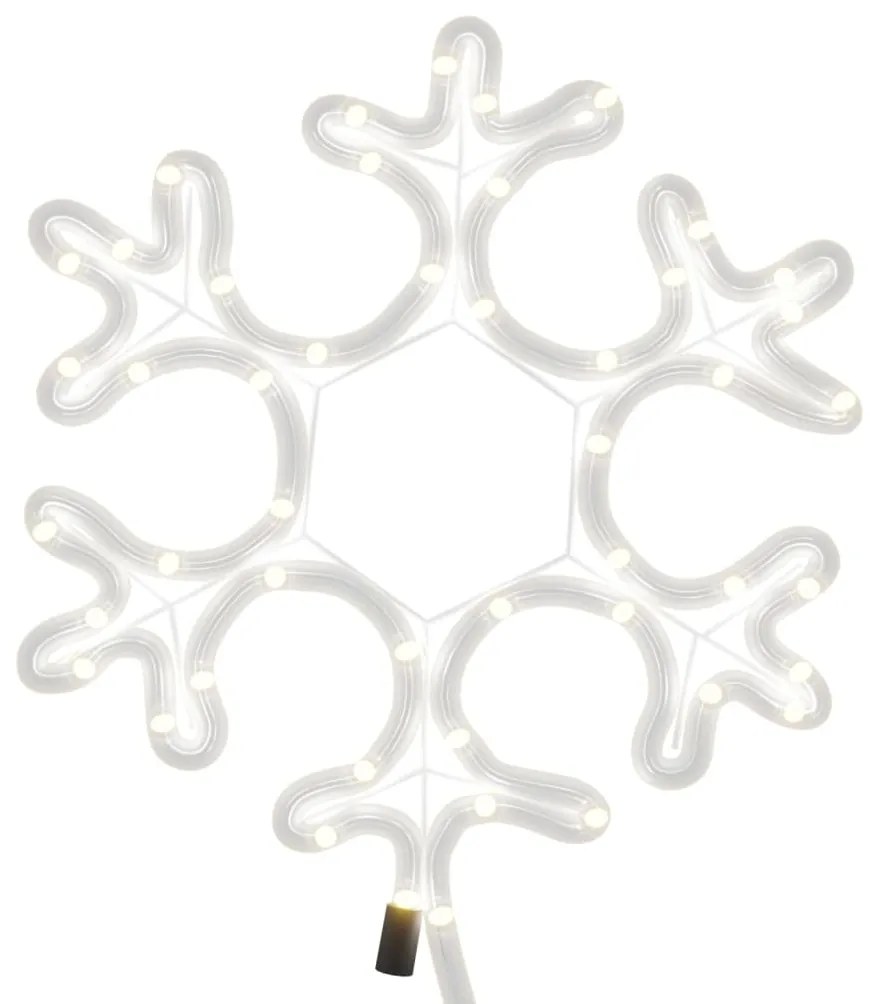 Figura natalícia de floco de neve 48 LEDs 27x27cm branco quente