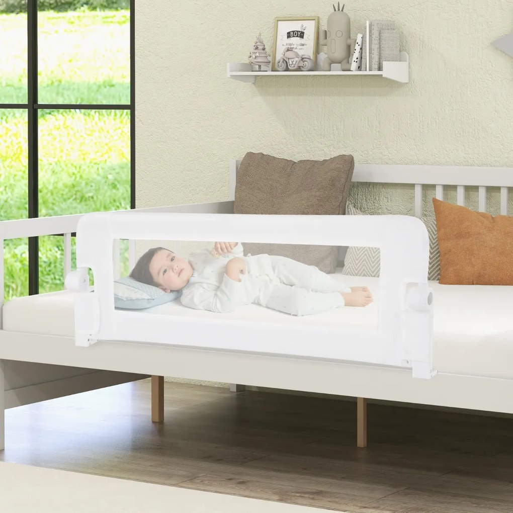 Barra segurança Cama para bebés dobrável Cama de solteiro Cama de casal 120 x 40,5 x 42 cm Branco