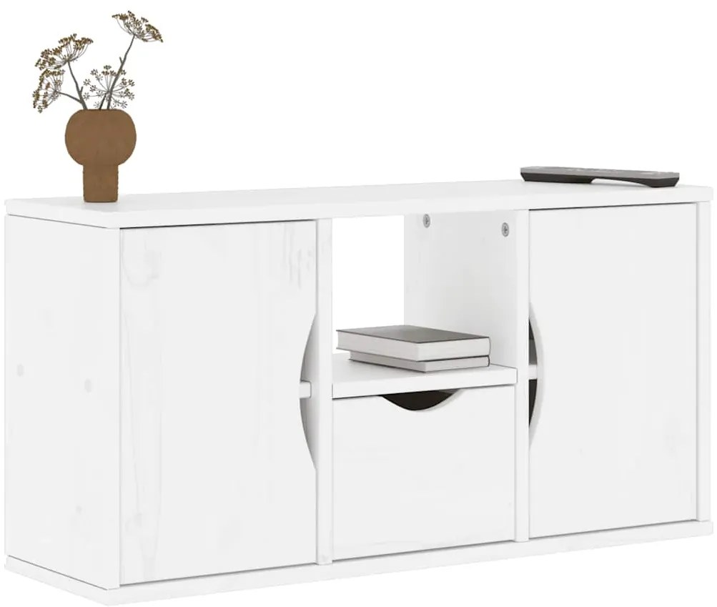 Armário para TV com gaveta ODDA Madeira maciça de pinho branco