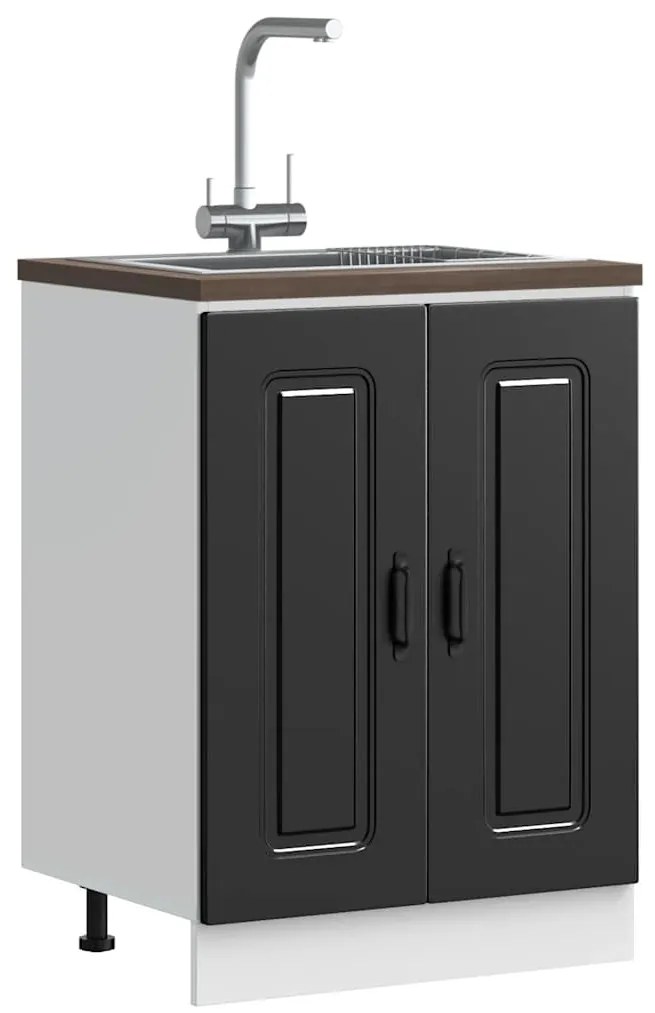 vidaXL Armário baixo lavatório Kalmar 60x46x81,5 cm preto