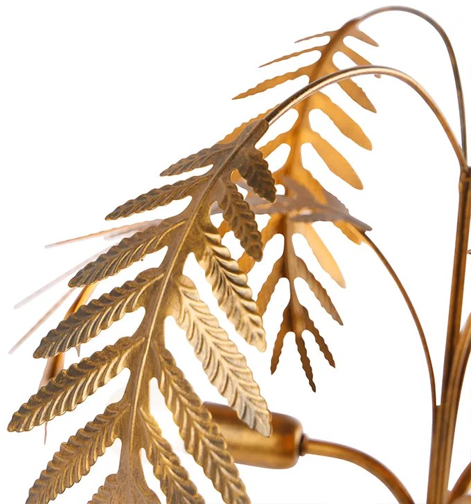 Candeeiro de mesa Art Deco dourado 3 luzes - Botanica