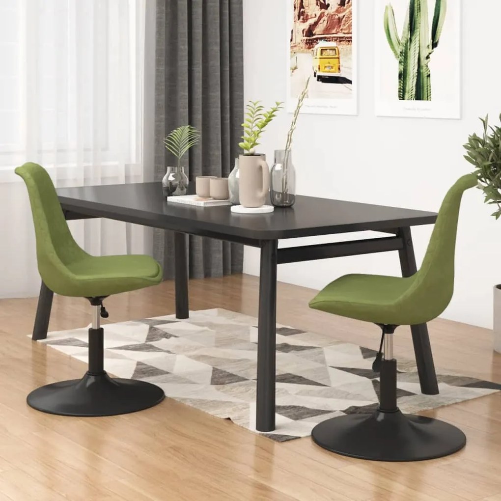 338376 vidaXL Cadeiras de jantar giratórias 2 pcs veludo verde-claro