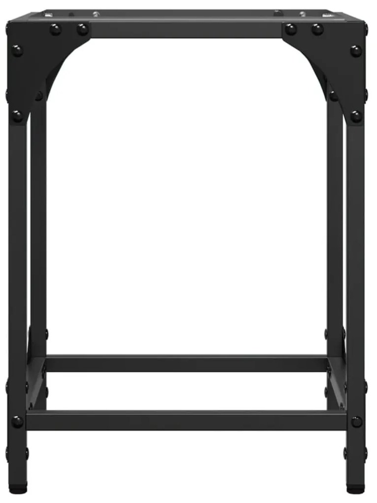 Mesa de centro c/ topo em vidro transparente 30x30x40 cm aço