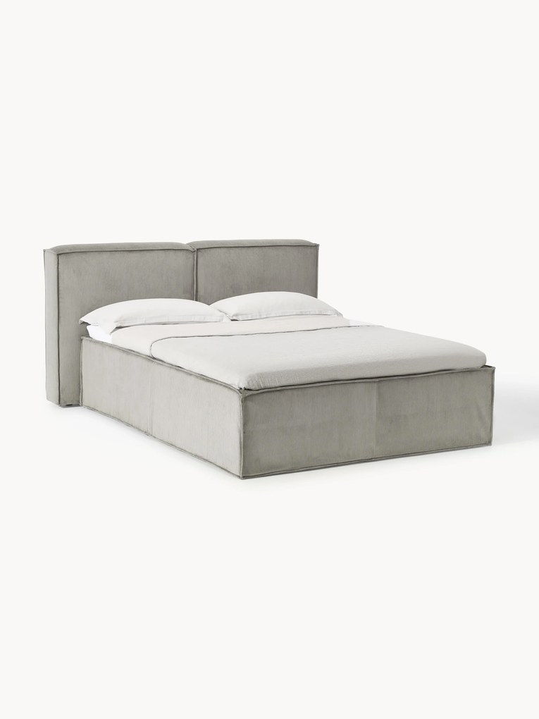 Cama de casal em bombazina Lennon