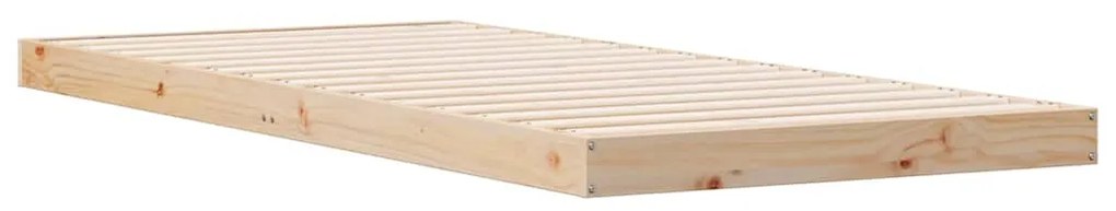 Estrutura de Cama de Piso vidaXL Branca 100x220 cm Madeira Sólida de P
