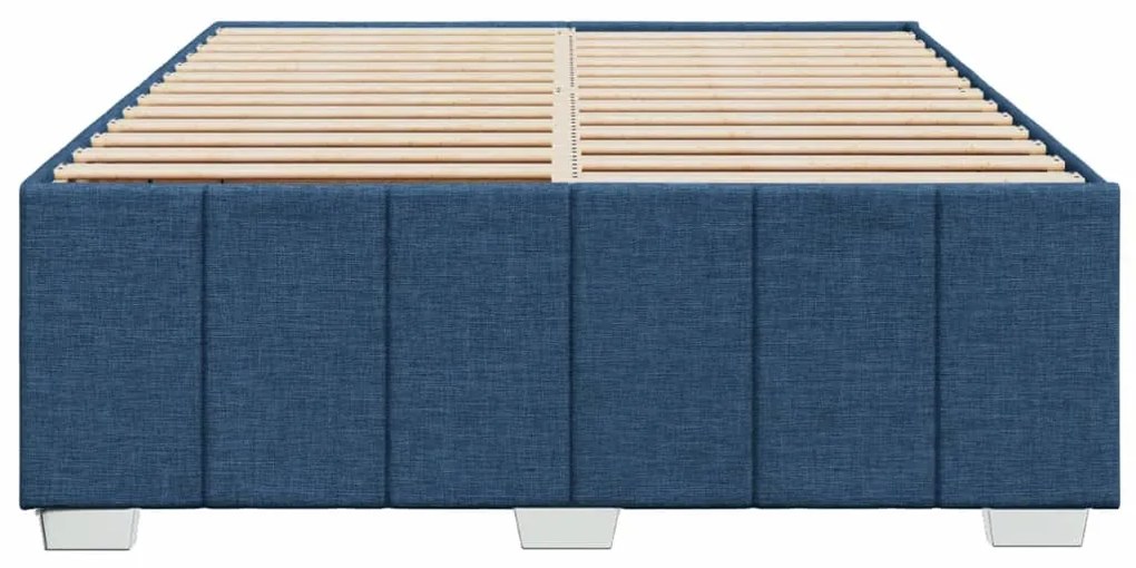 Estrutura de cama sem colchão 140x200 cm tecido azul